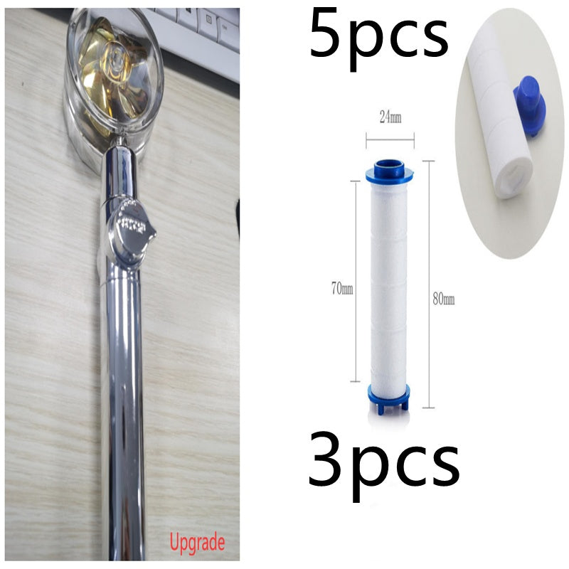 Douchette Turbo Propeller Économiseur d'Eau Haute Pression 360 Degrés avec Extension de Ventilateur