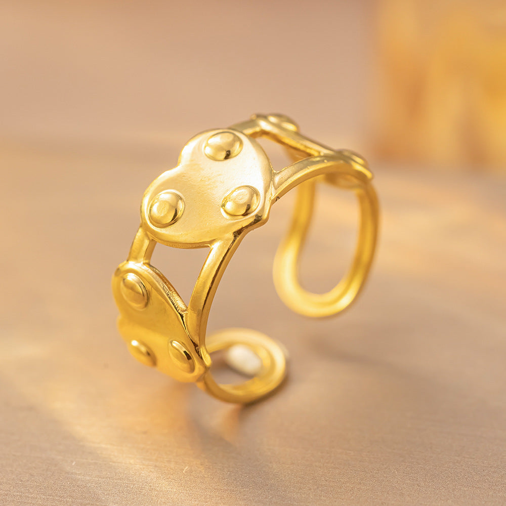 Bague Ouverte Ajustable en Acier Titane Retro - Élégance et Simplicité