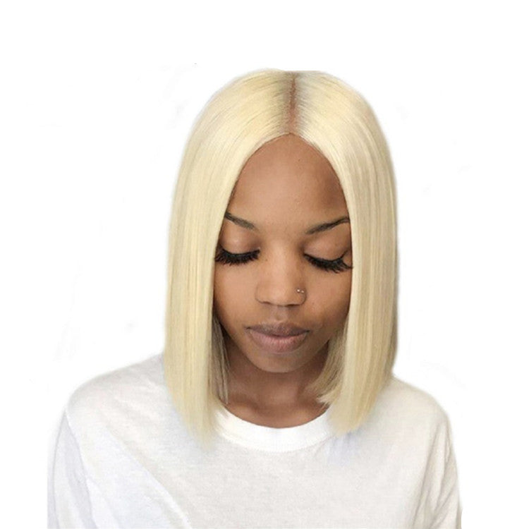 Perruque courte droite blonde