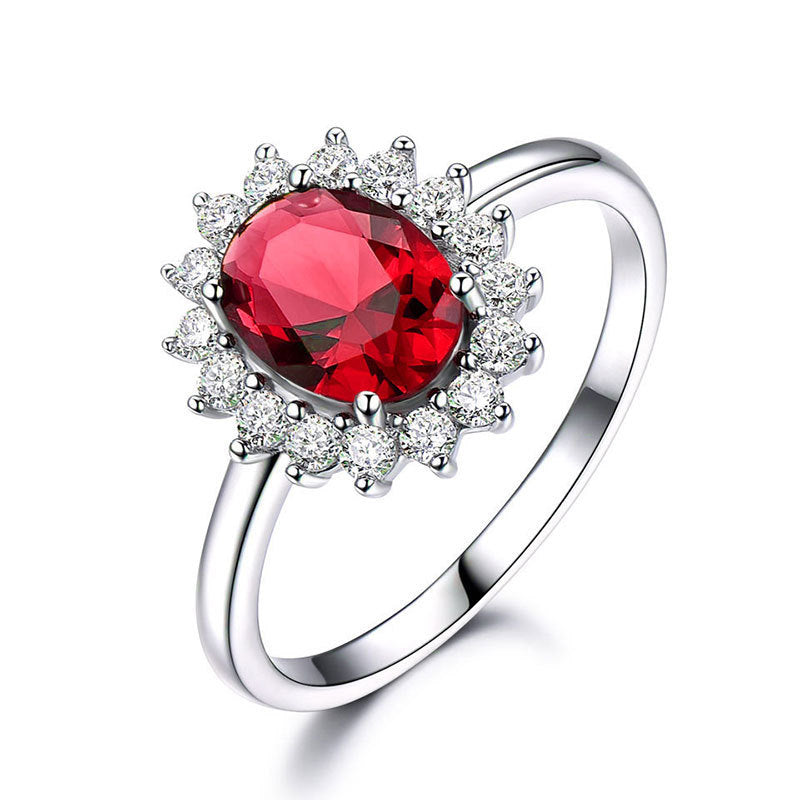 Bague Femme en Moissanite Bleu