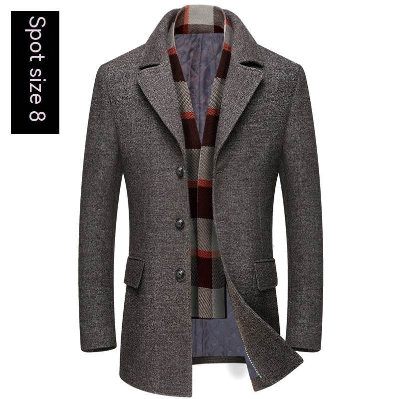 Manteau Mi-Long en Laine à Col Revers pour Homme - Allomarc.com