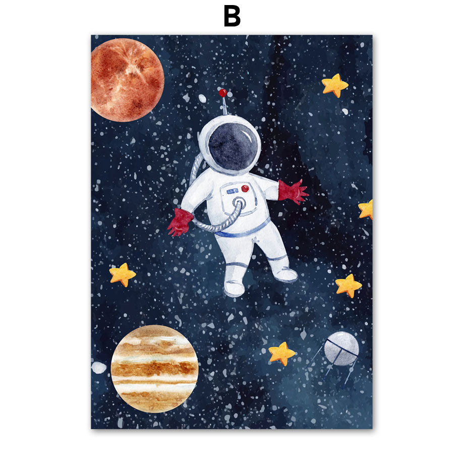 Tableau en Toile Astronaute - Art Murale Évasion Galactique