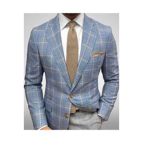 Veste de Costume Légère pour Homme à Motif À Carreaux