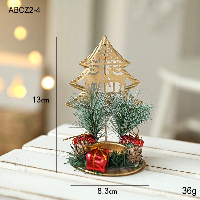 Bougeoir de Noël en Fer Forgé Doré pour Décoration de Fenêtre