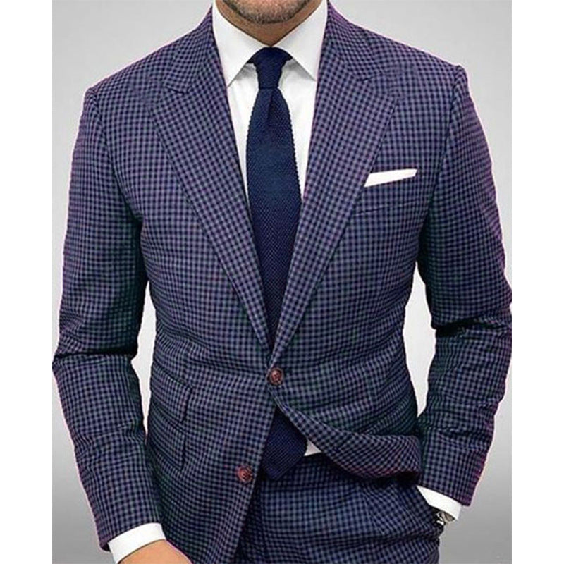 Veste de Costume Légère pour Homme à Motif À Carreaux