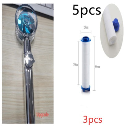 Douchette Turbo Propeller Économiseur d'Eau Haute Pression 360 Degrés avec Extension de Ventilateur
