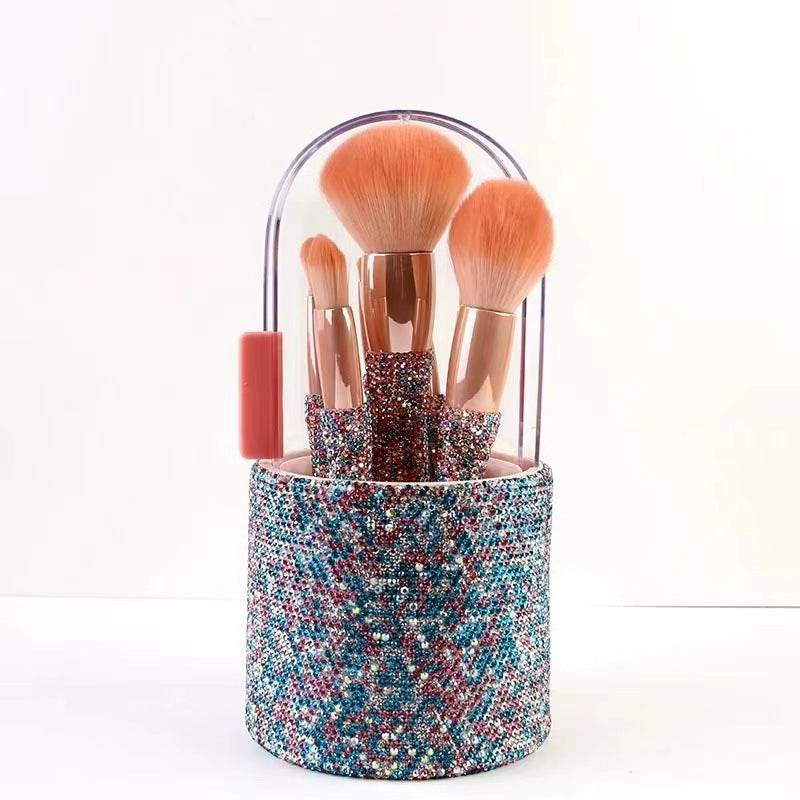 Ensemble de Pinceaux de Maquillage Luxueux avec Diamants - Allomarc.com