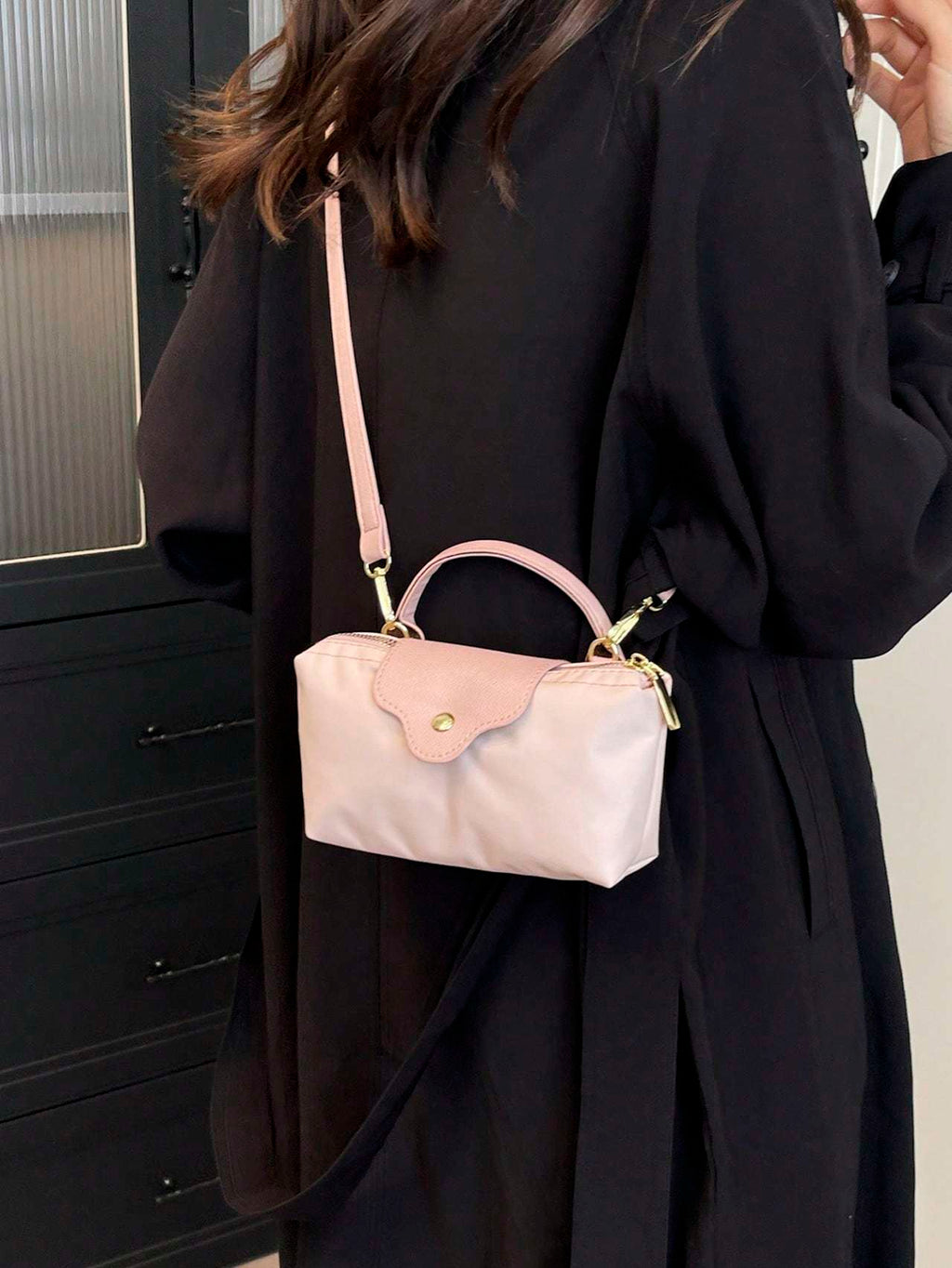 Sac à main femme tendance en couleur unie - Sac bandoulière polyvalent