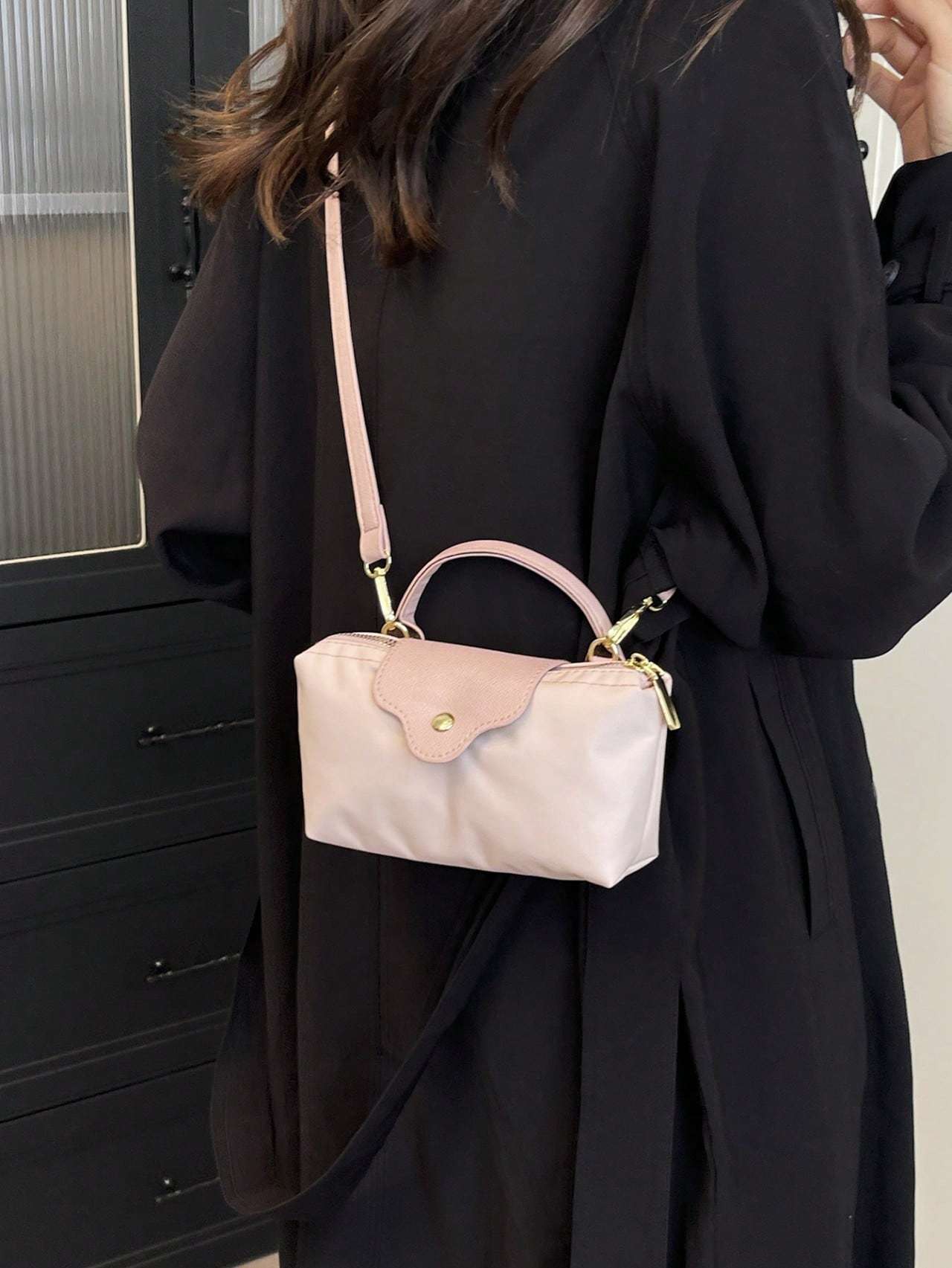 Sac à main femme tendance en couleur unie - Sac bandoulière polyvalent