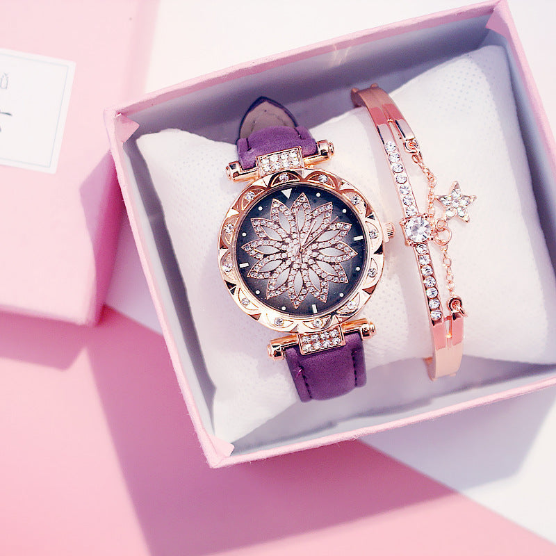 Montre de mode pour dames avec quartz, diamants et étanchéité en acier
