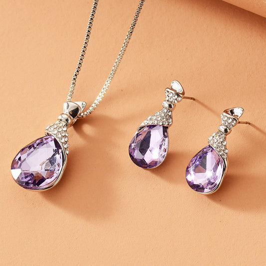 Collier et Boucles d'Oreilles en Pierres Précieuses des Mariées Paon