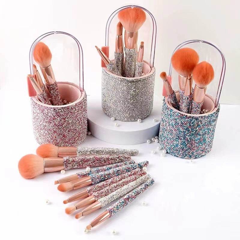 Ensemble de Pinceaux de Maquillage Luxueux avec Diamants - Allomarc.com