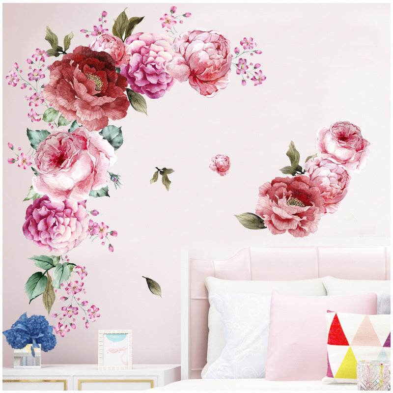 Autocollants Muraux de Pivoines Aquarelle pour Salon - Allomarc.com