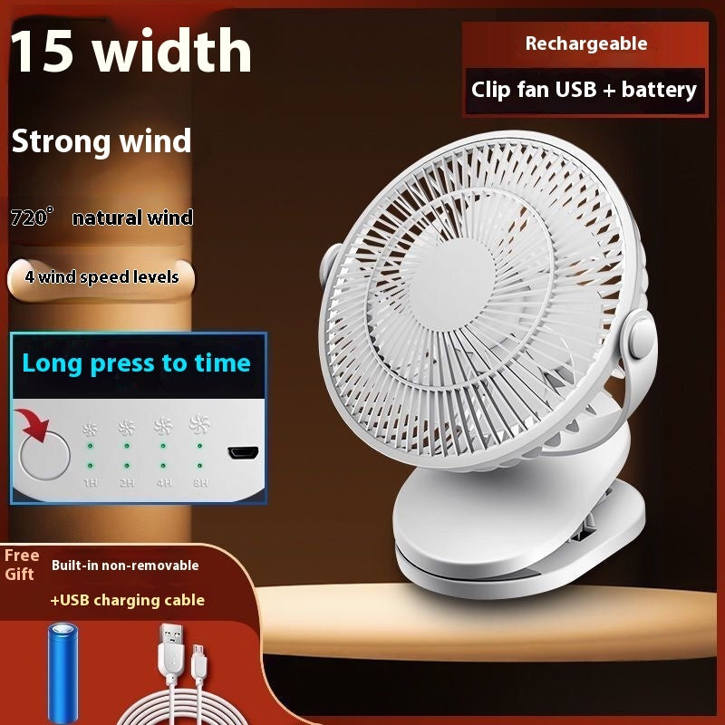 Ventilateur de Bureau et de Dortoir USB Silent Wind Mini Clip