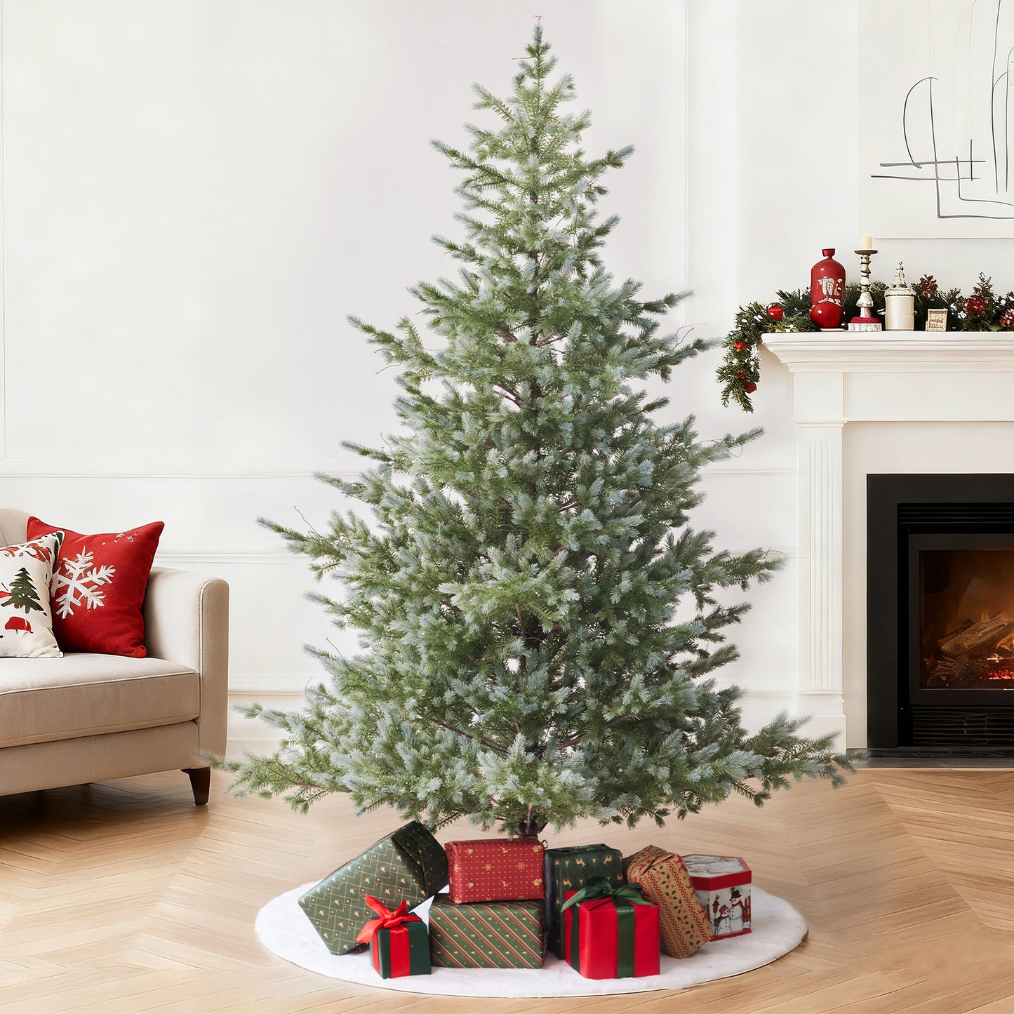 Sapin de Noël Colorado Blue Spruce 7.5ft Pré-éclairé Artificiel