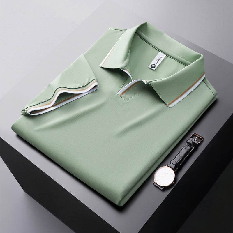 Polo en Soie de Murier à Manches Courtes pour Hommes - Allomarc.com