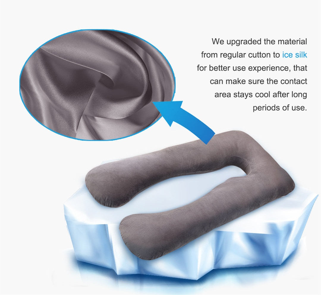 Coussin de soutien pour le sommeil d'été pour femmes enceintes - Coussin de maternité en soie glacée en U