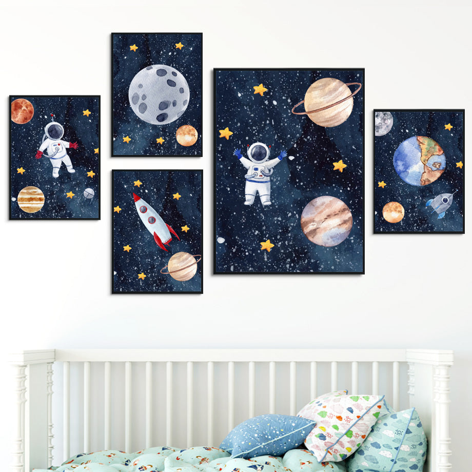Tableau en Toile Astronaute - Art Murale Évasion Galactique
