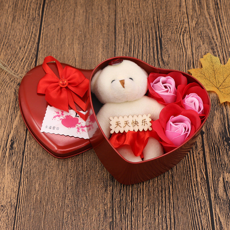 Boîte Cadeau Fleurs en Savon - Idée Cadeau pour la Saint-Valentin et la Fête des Mères