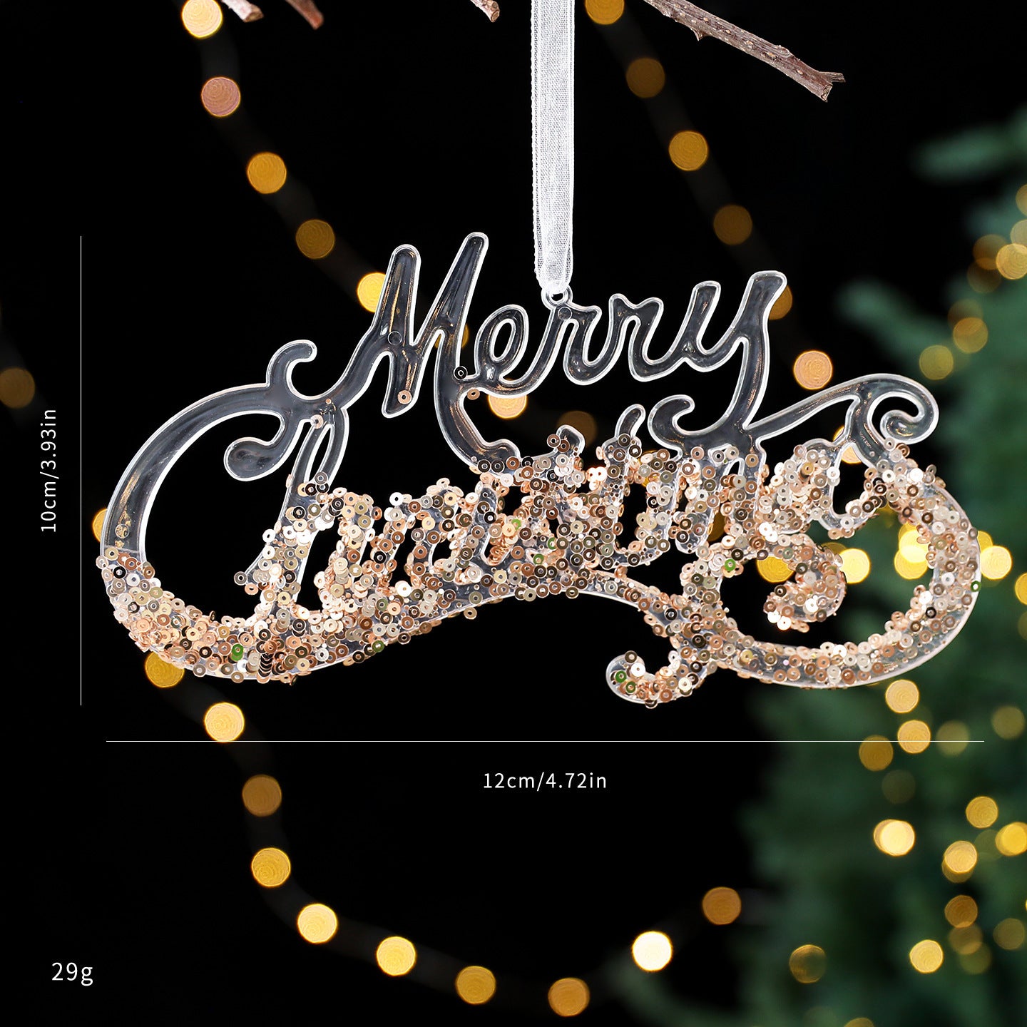 Pendentif Acrylique Séquins pour Décorations de Noël