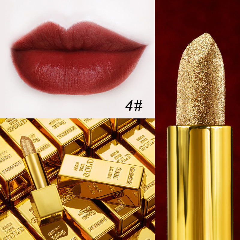 Rouge à Lèvres Velvet Matte Non-stick - Poudre Dorée Éclatante