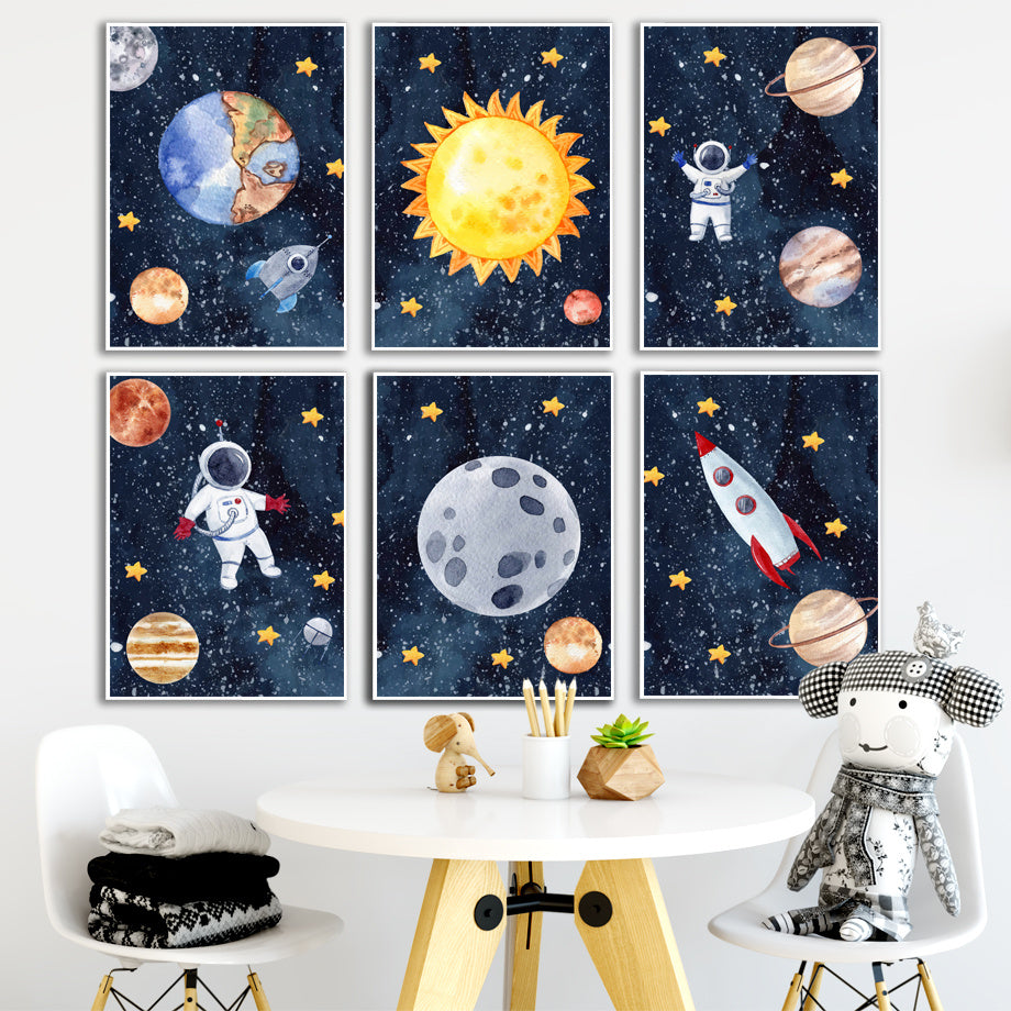 Tableau en Toile Astronaute - Art Murale Évasion Galactique