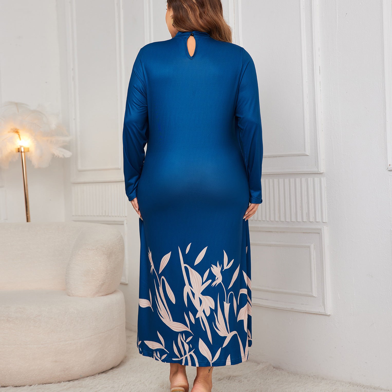 Robe Asymétrique à Col Montant en Deux Pièces pour Femmes