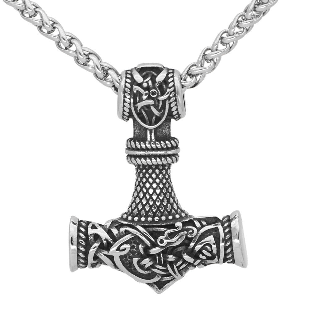 Pendentif en Forme de Marteau Rune Viking Nordique pour Homme