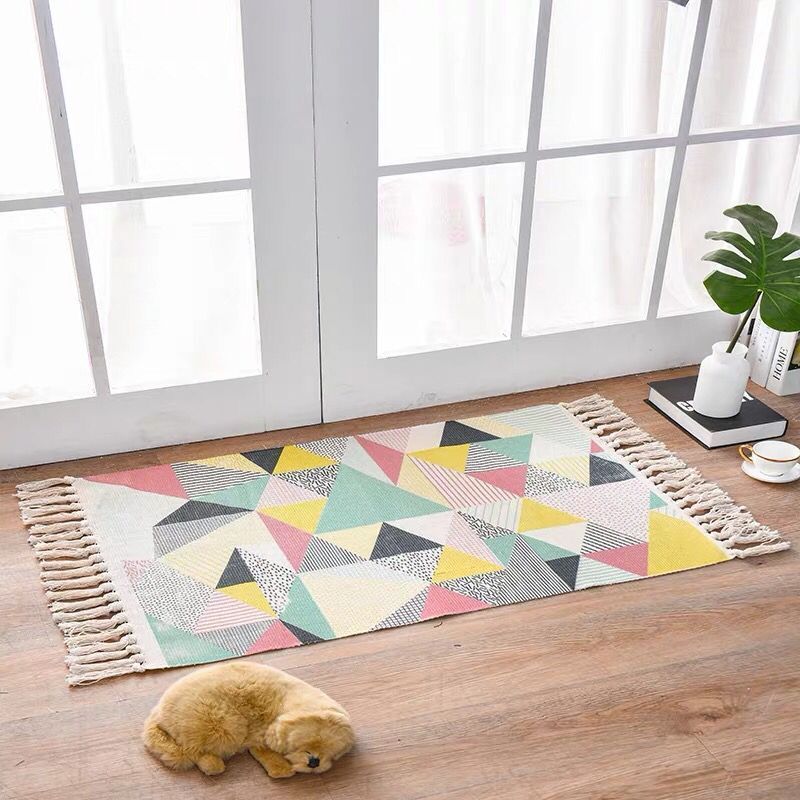 Tapis en Lin et Coton au Style Scandinave