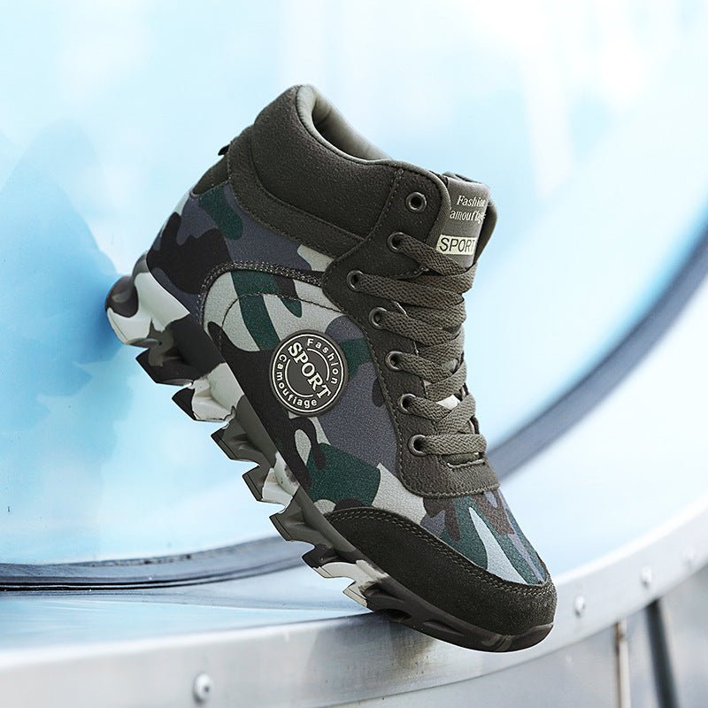 Baskets Femme Casual Camouflage Élevées