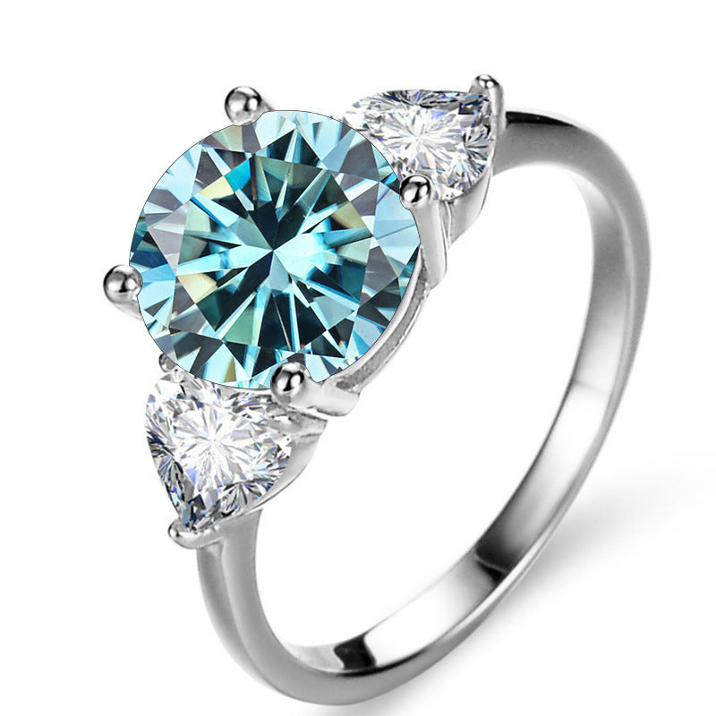 Bague de Mariage de Luxe en Argent Sterling avec Moissanite 3 Karats pour Femme