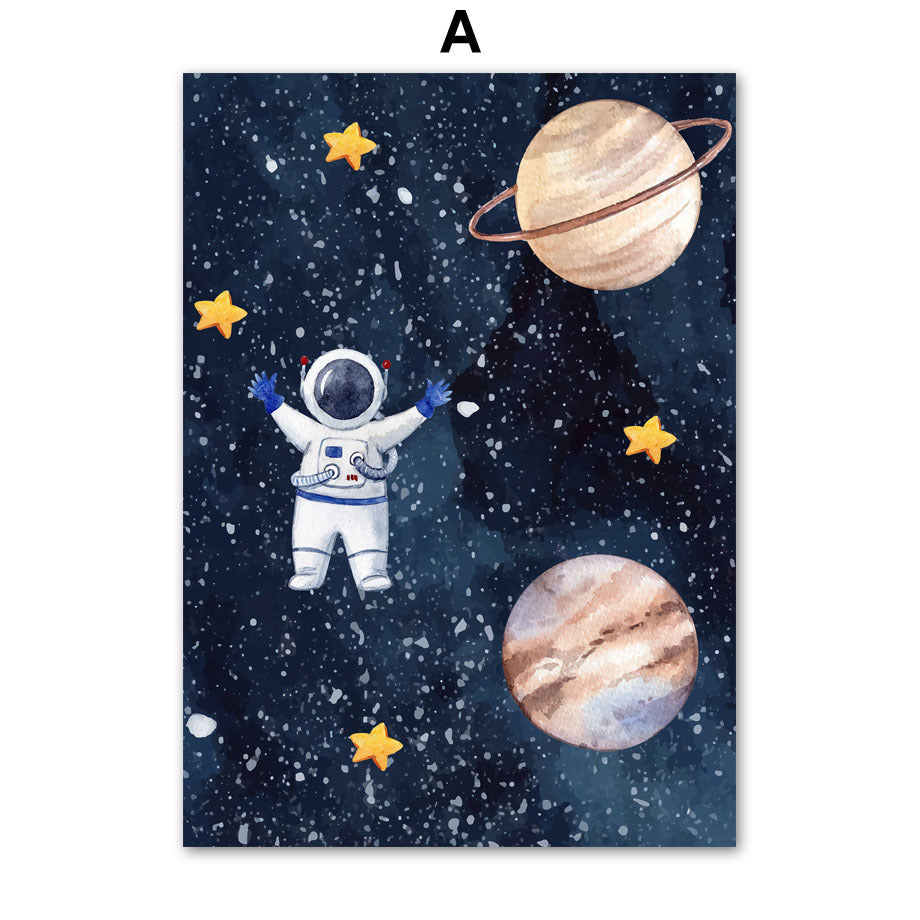 Tableau en Toile Astronaute - Art Murale Évasion Galactique