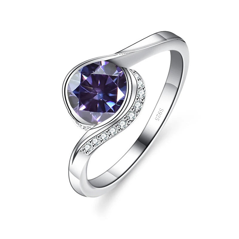 Bague en Moissanite S925 en Argent Sterling pour Femmes