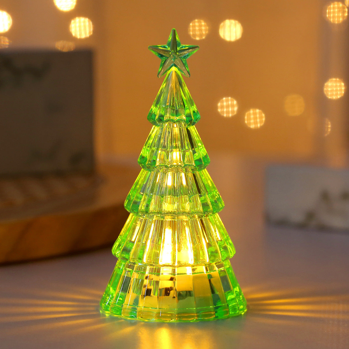 Lampe de Nuit en Cristal Émettant de la Lumière pour Décoration de Noël