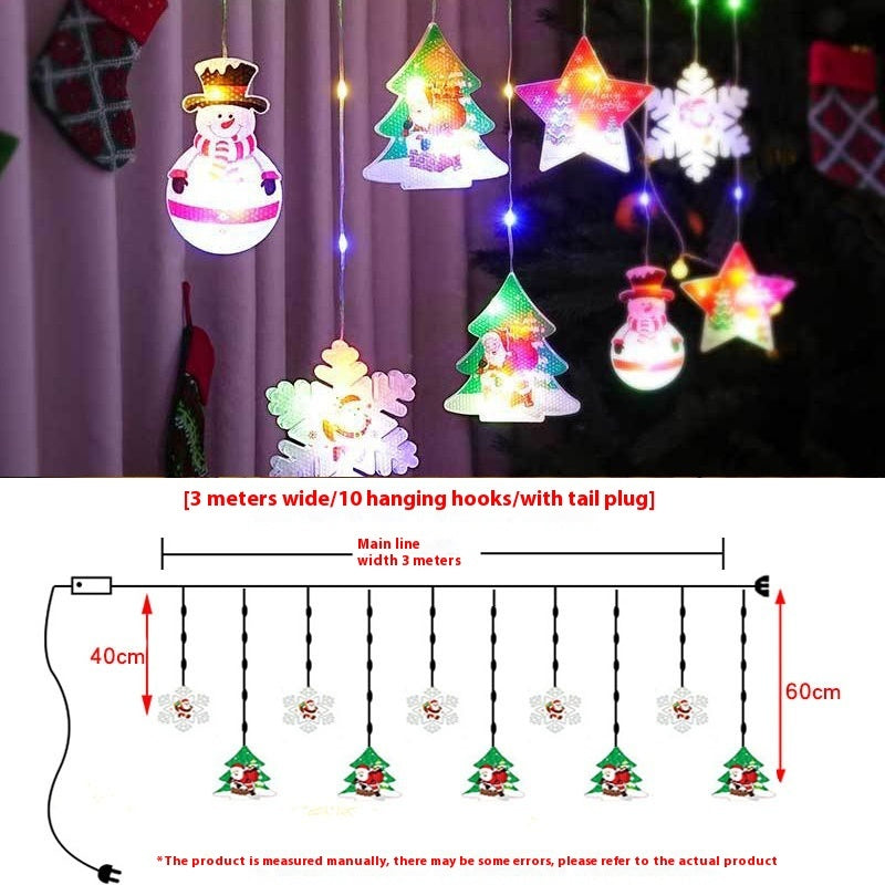 Guirlande Lumineuse de Noël avec Voile Peint - Lumière Ambiante
