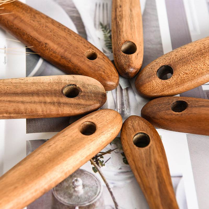 Ensemble d'ustensiles de cuisine en bois de teck - Allomarc.com