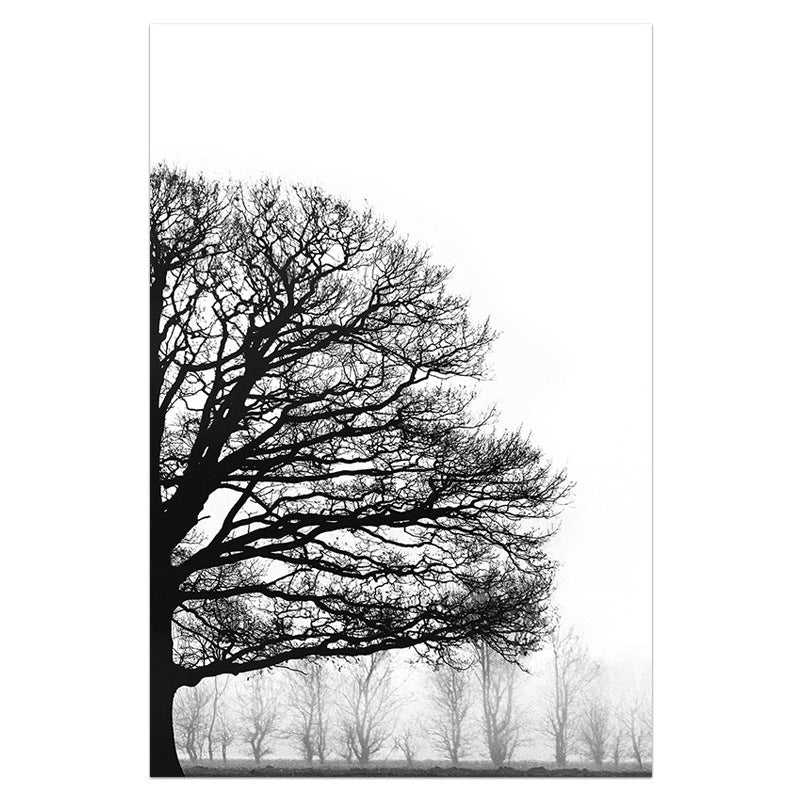 Peinture Décorative Moderne Canapé Hiver Noir et Blanc