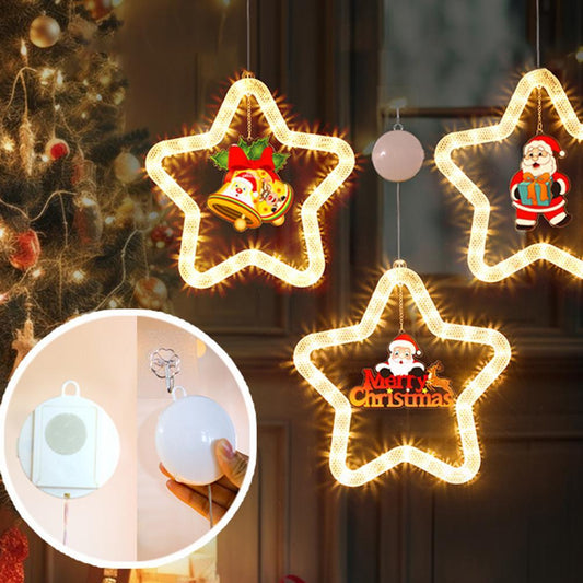 Décoration de Pendentif de Noël avec Lumières LED - Étoile de Noël