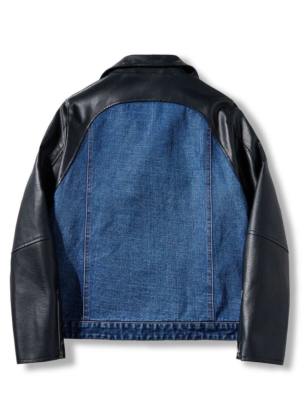 Veste en Jean à Patches pour Hommes, Veste de Travail à Fermeture Éclair Diagonale