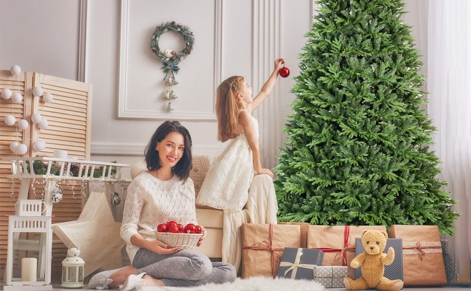 Arbre de Noël Artificiel Hybride Automatique 4ft PE PVC avec Fil en Acier