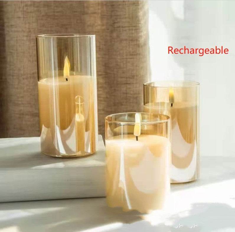 Bougies Électroniques LED en Verre Électroplaqué Rechargeables - Allomarc.com