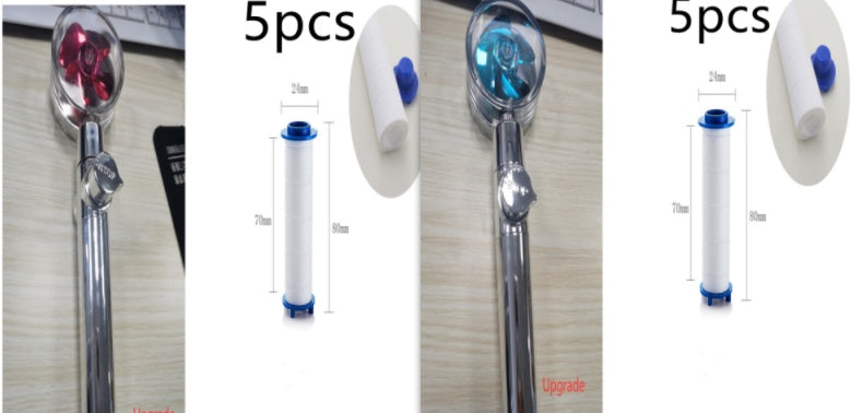 Douchette Turbo Propeller Économiseur d'Eau Haute Pression 360 Degrés avec Extension de Ventilateur