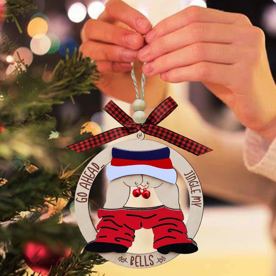 Pendentif en Bois de Cloche pour Décoration de Noël