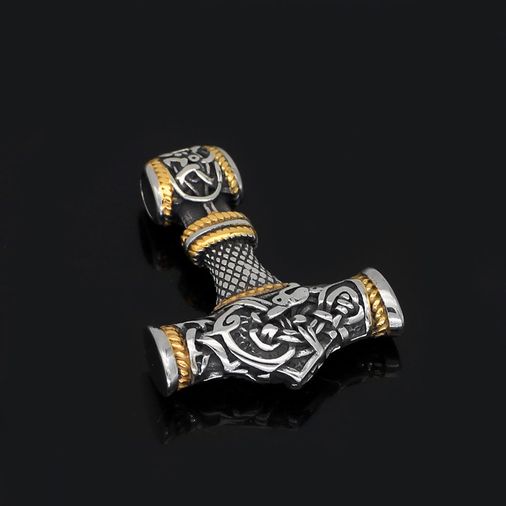 Pendentif en Forme de Marteau Rune Viking Nordique pour Homme