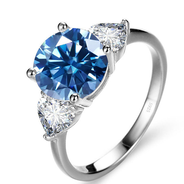 Bague de Mariage de Luxe en Argent Sterling avec Moissanite 3 Karats pour Femme