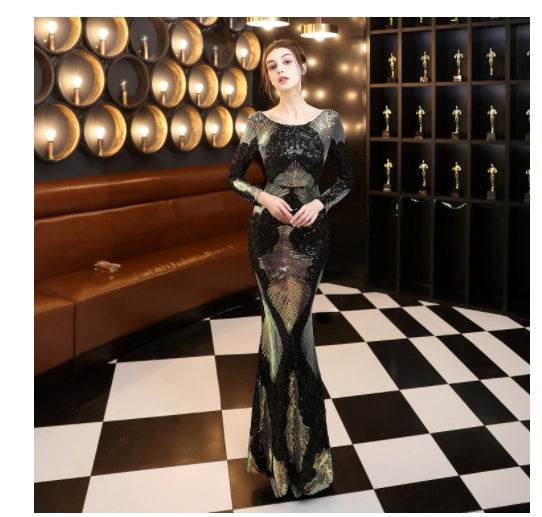 Robe Longue en Sequins Mopping - Allomarc.com
