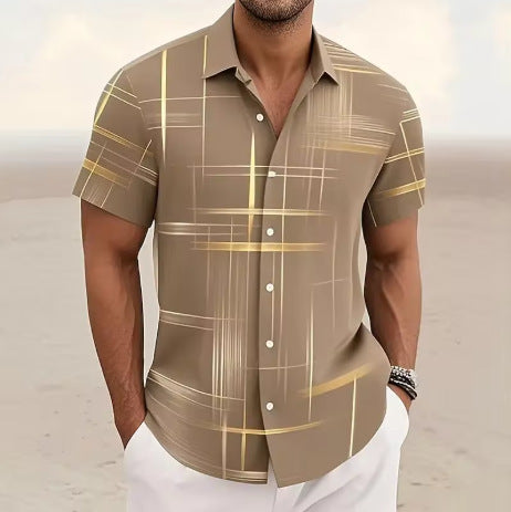 Chemise à Boutons pour Hommes - Mode Décontractée pour les Vacances en Plein Air