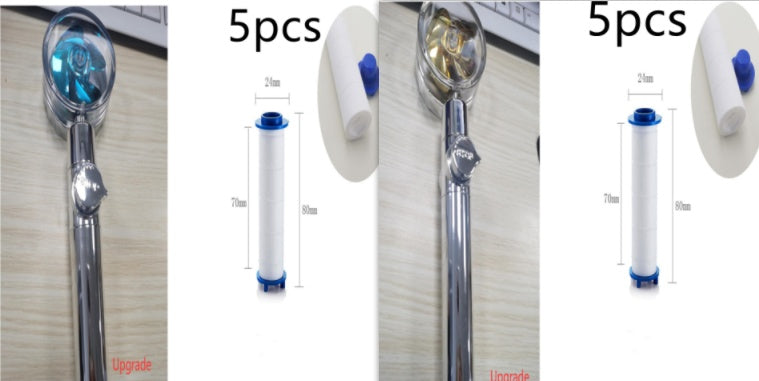 Douchette Turbo Propeller Économiseur d'Eau Haute Pression 360 Degrés avec Extension de Ventilateur