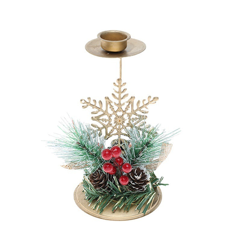 Bougeoir de Noël en Fer Forgé Doré pour Décoration de Fenêtre