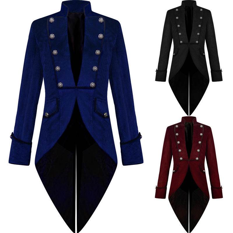 Tuxedo Vintage en Velours Or à Col Montant - Allomarc.com